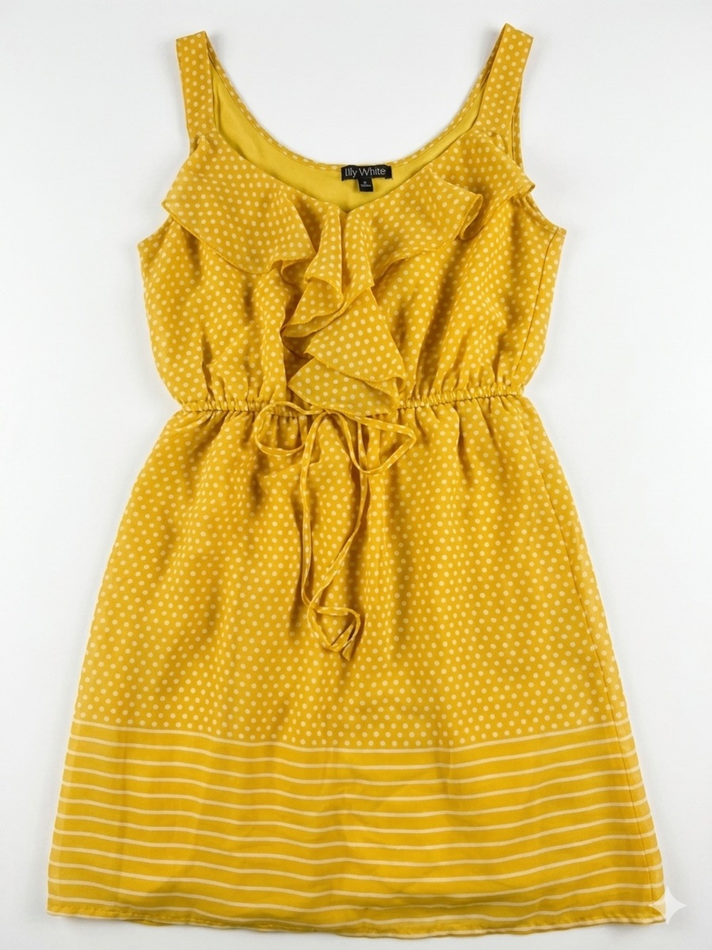 BeBop Yellow Polka Dot Ruffle Mini Dress
